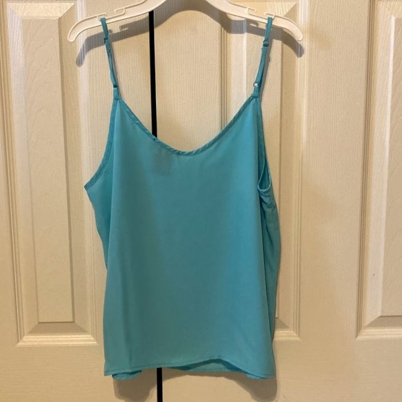Teal Flowy Sleeveless Tank Top Blouse - Forever 21 - Picture 2 of 6